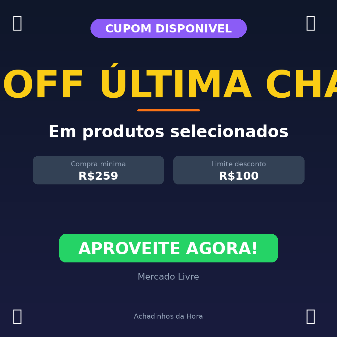 Em produtos selecionados